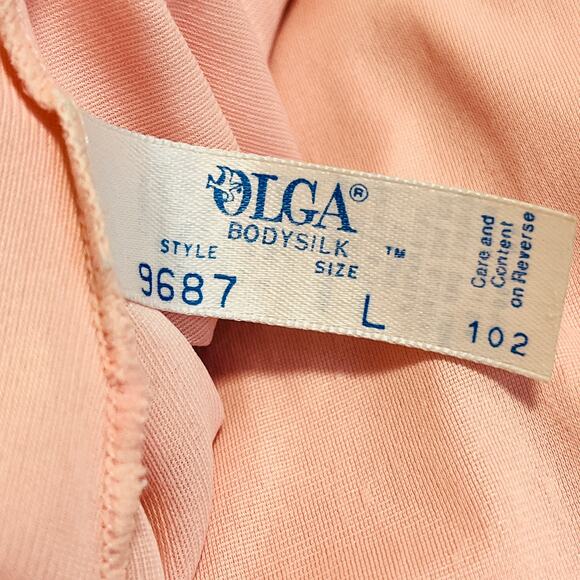 Vintage Olga Bodysilk Pink Nightgown GRAND FULL SWEEP Style 9687 Size L - Picture 9 of 16